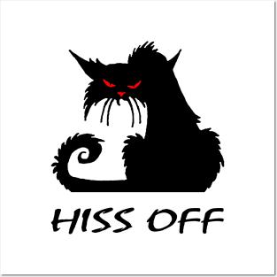 Hiss Off Funny Black Cat Halloween Costume Posters and Art